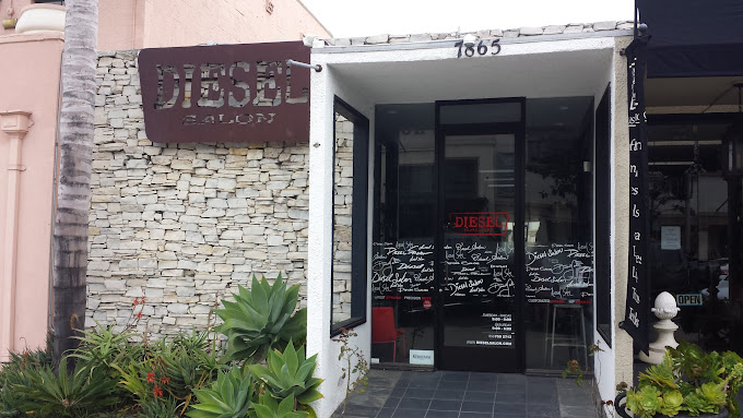 Diesel Salon storefront on Adams Avenue, San Diego, featuring a modern entrance and stylish signage.