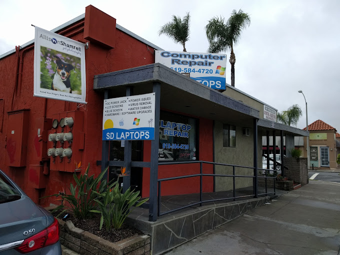 SD Laptops store offering laptop repair, upgrades, and sales near Adams Avenue.