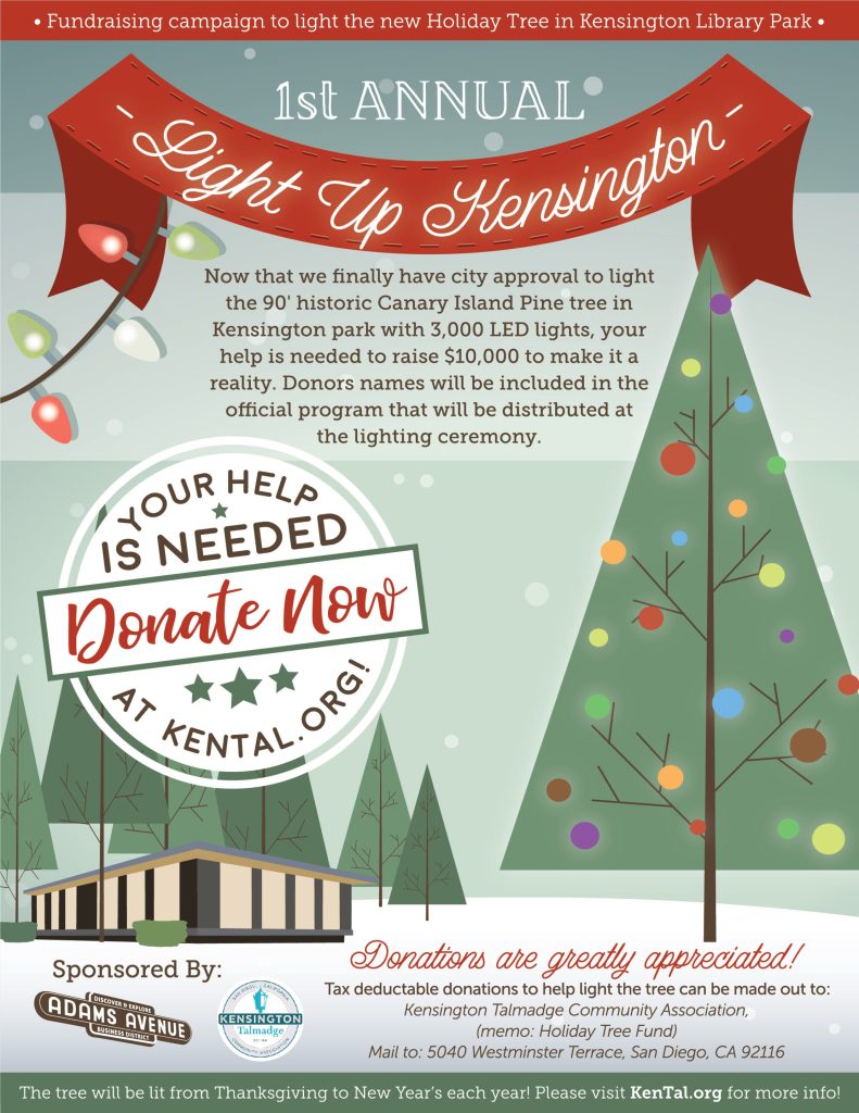 Kensington Holiday Tree Fundraiser Adams Avenue Business Association