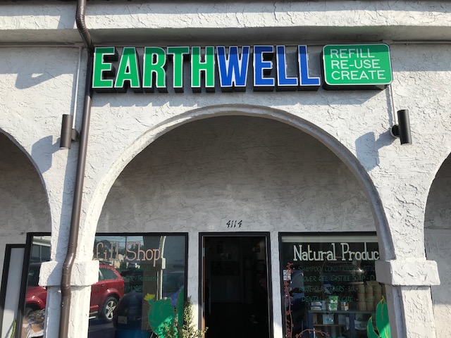 Earthwell Refill store in San Diego offering eco-friendly household products and refill options for a sustainable lifestyle.
