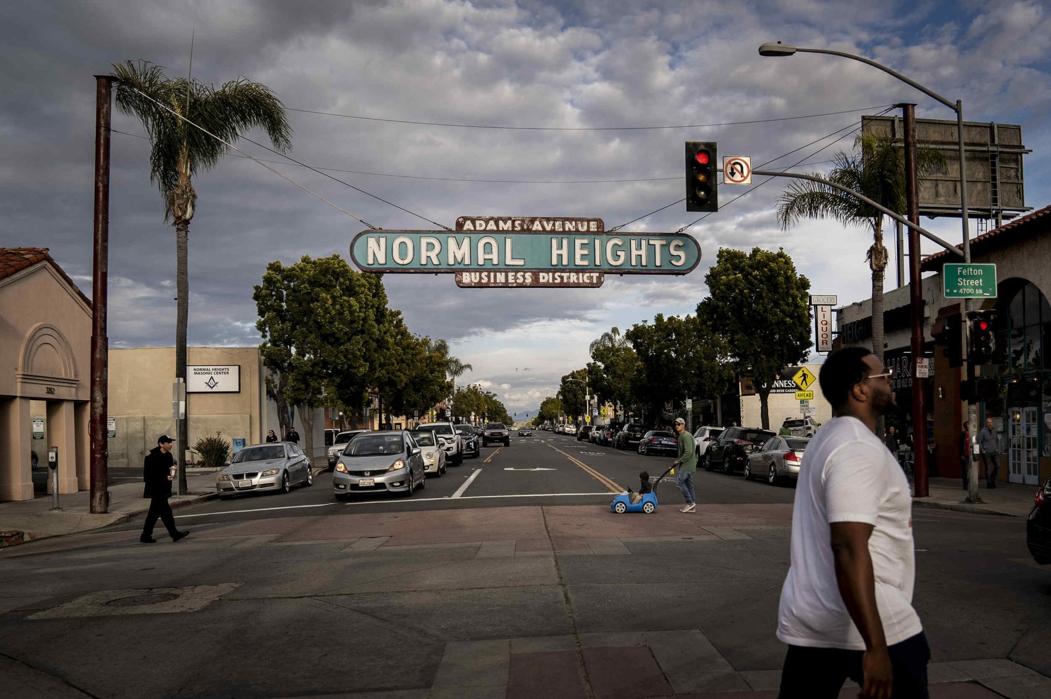 A view of the Normal Heights sign