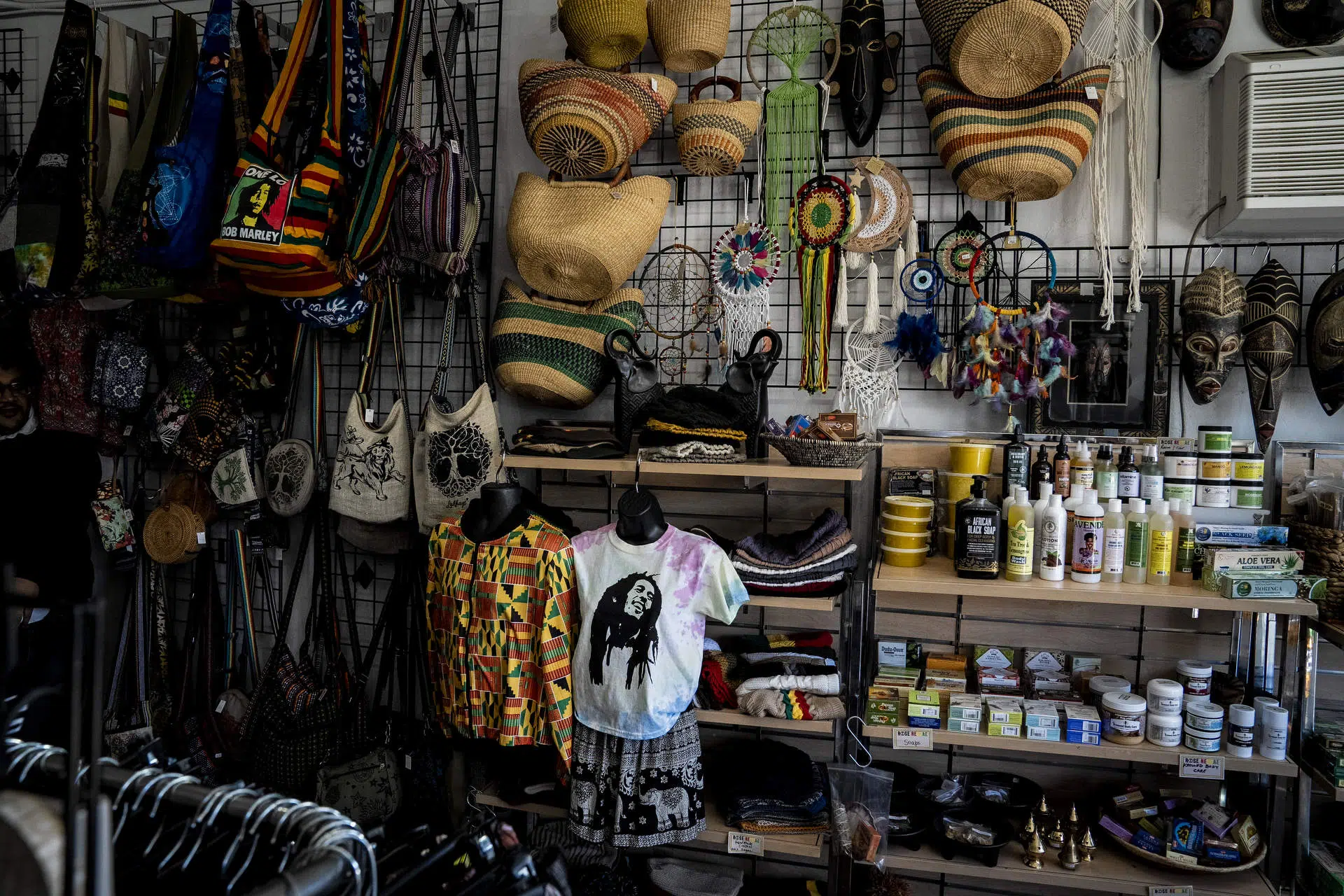 People shop inside Rose Reggae
