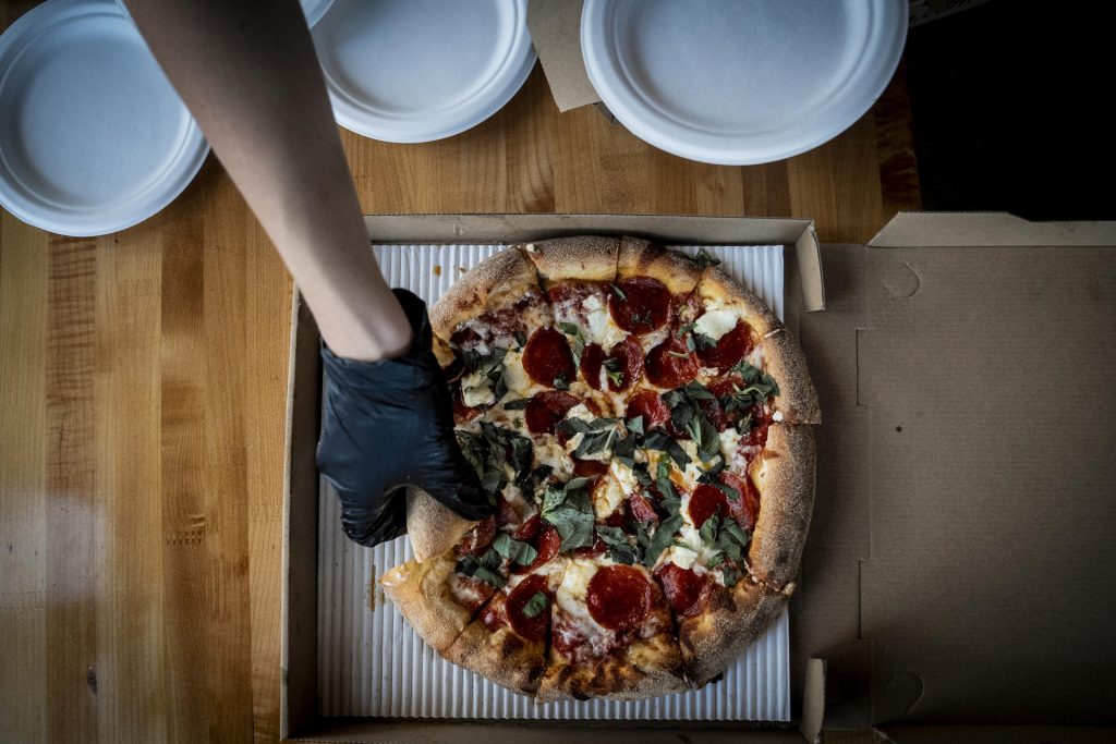 Haven Pizzeria serves up slices to participants in the 2025 Taste of Adams Avenue  on Sunday, June 29, 2025 in San Diego, California. (Sam Hodgson / Uptown 11 Studios)