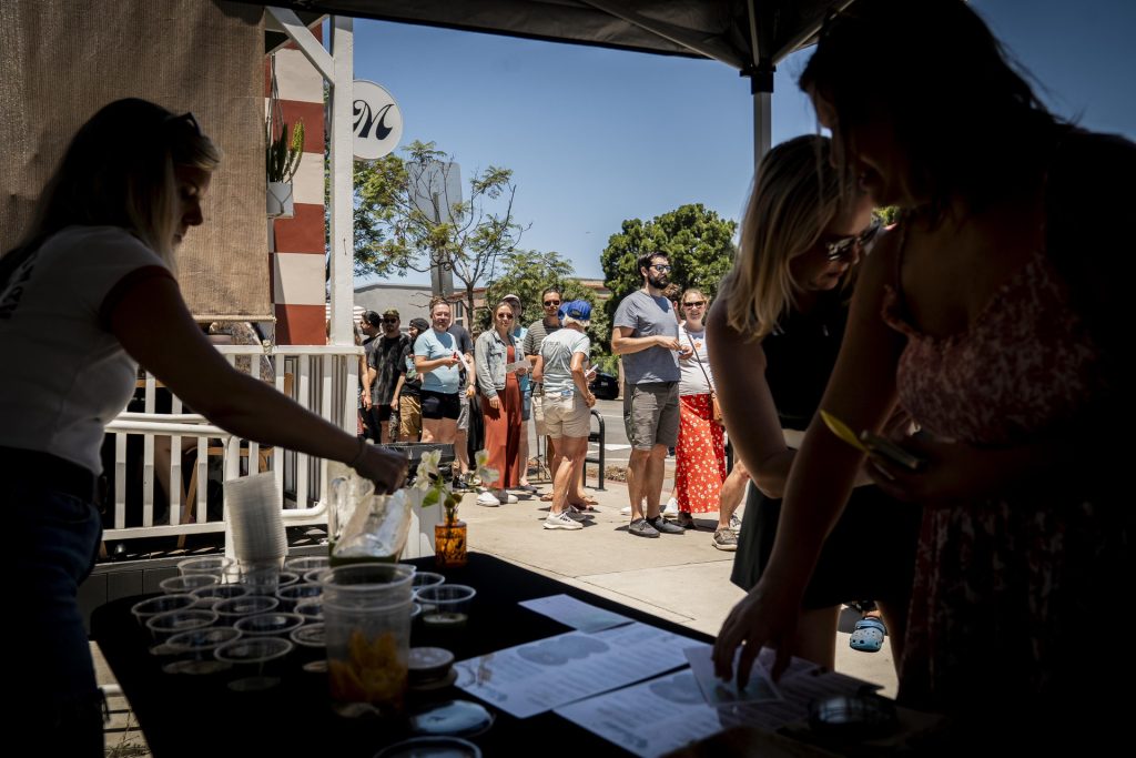 Madi serves up brunch items to participants in the 2025 Taste of Adams Avenue  on Sunday, June 29, 2025 in San Diego, California. (Sam Hodgson / Uptown 11 Studios)